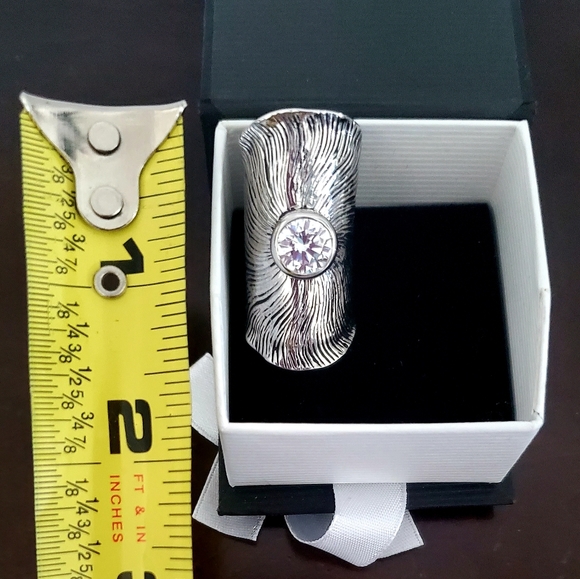 Rhodium over sterling silver ring - Picture 4 of 8